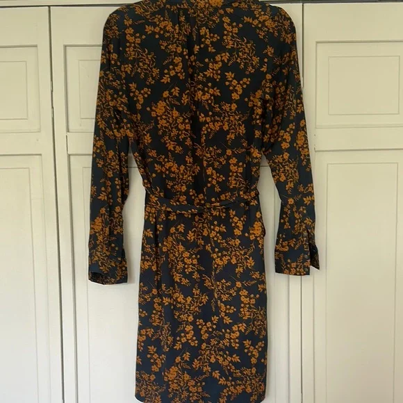 Floral Dress in navy and copper - Picture 4 of 7